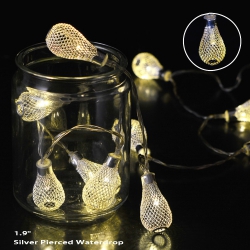 Battery-Operated-Copper-Light-with-Silver-Pierced-Waterdrop-Shape-2
