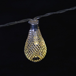 Battery-Operated-Copper-Light-with-Silver-Pierced-Waterdrop-Shape